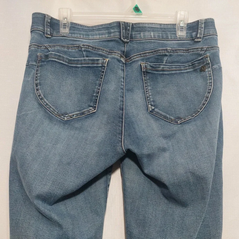 Democracy Womens 12 Jeans Ab Solution Distressed Skinny Ankle Stretch Light Wash - Picture 6 of 10